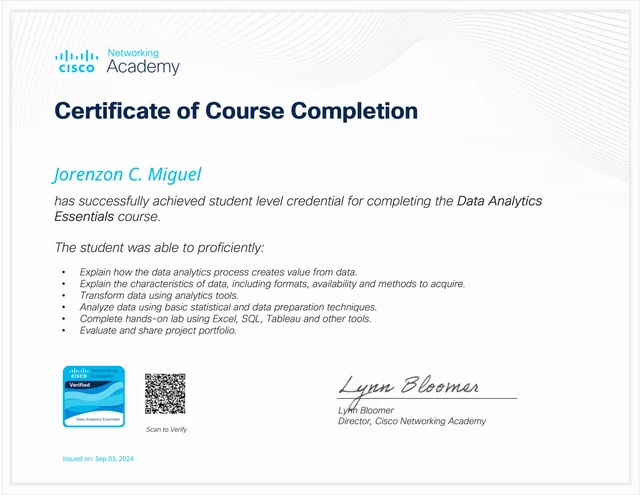 Preview of Data Analytics Essentials